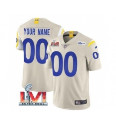 Men's Los Angeles Rams ACTIVE PLAYER Custom 2022 Bone Super Bowl LVI Vapor Limited Stitched Jersey