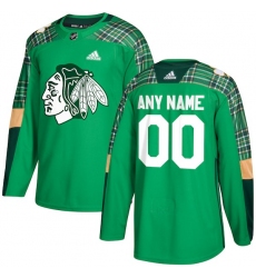 Men's Chicago Blackhawks adidas Green St. Patrick's Day Custom Practice Jersey