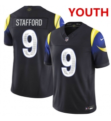 Youth los angeles rams #9 matthew stafford midnight blue 2025 f.u.s.e. “rivalries” vapor limited football stitched jersey