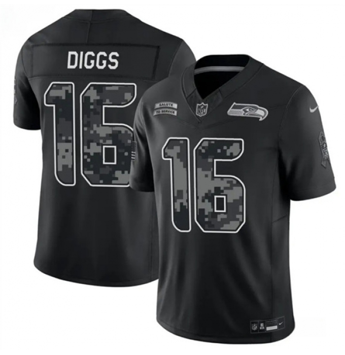 Men's Seattle Seahawks #16 Trevon Diggs Black F.U.S.E. 2026 Salute to Service Limited Football Stitched Jersey