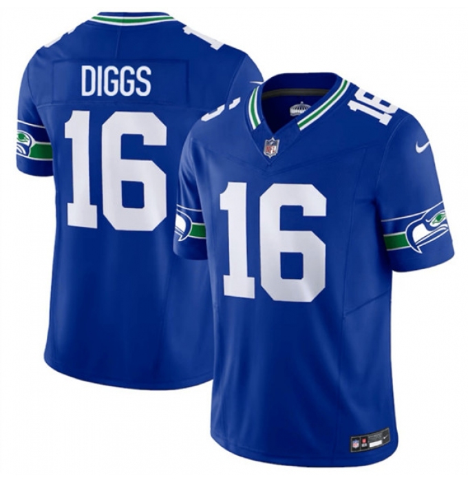 Men's Seattle Seahawks #16 Trevon Diggs Royal 2025 F.U.S.E Throwback Vapor Limited Football Stitched Jersey