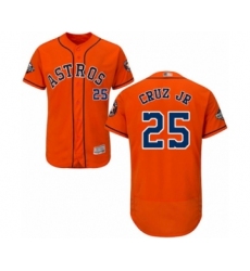 Men's Houston Astros #25 Jose Cruz Jr. Orange Alternate Flex Base Authentic Collection 2019 World Series Bound Baseball Jersey