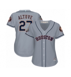 Women's Houston Astros #27 Jose Altuve Authentic Grey Road Cool Base 2019 World Series Bound Baseball Jersey