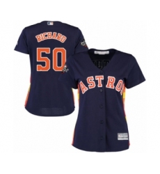 Women's Houston Astros #50 J.R. Richard Authentic Navy Blue Alternate Cool Base 2019 World Series Bound Baseball Jersey