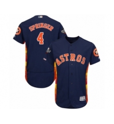Men's Houston Astros #4 George Springer Navy Blue Alternate Flex Base Authentic Collection 2019 World Series Bound Baseball Jersey