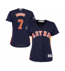 Women's Houston Astros #7 Craig Biggio Authentic Navy Blue Alternate Cool Base 2019 World Series Bound Baseball Jersey