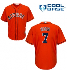 Youth Majestic Houston Astros #7 Craig Biggio Authentic Orange Alternate Cool Base MLB Jersey