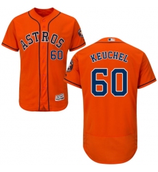 Men's Majestic Houston Astros #60 Dallas Keuchel Orange Alternate Flex Base Authentic Collection MLB Jersey