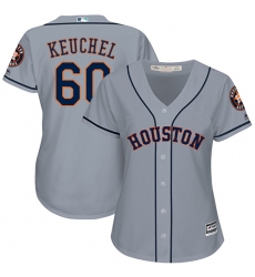 Women's Majestic Houston Astros #60 Dallas Keuchel Authentic Grey Road Cool Base MLB Jersey