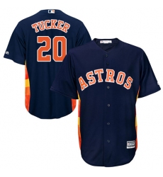 Youth Majestic Houston Astros #20 Preston Tucker Authentic Navy Blue Alternate Cool Base MLB Jersey
