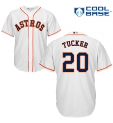 Youth Majestic Houston Astros #20 Preston Tucker Authentic White Home Cool Base MLB Jersey