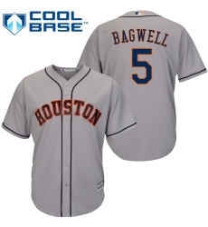Men's Majestic Houston Astros #5 Jeff Bagwell Replica Grey Road Cool Base MLB Jersey