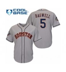 Youth Houston Astros #5 Jeff Bagwell Authentic Grey Road Cool Base 2019 World Series Bound Baseball Jersey