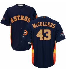 Men's Majestic Houston Astros #43 Lance McCullers Replica Navy Blue Alternate 2018 Gold Program Cool Base MLB Jersey