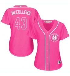 Women's Majestic Houston Astros #43 Lance McCullers Authentic Pink Fashion Cool Base MLB Jersey