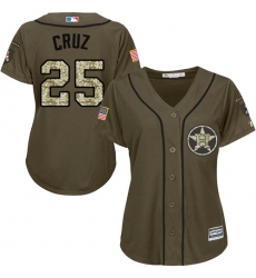 Women's Majestic Houston Astros #25 Jose Cruz Authentic Green Salute to Service MLB Jersey