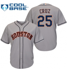 Youth Majestic Houston Astros #25 Jose Cruz Replica Grey Road Cool Base MLB Jersey