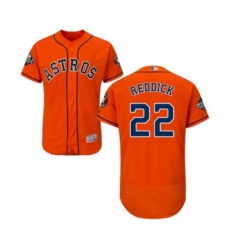 Men's Houston Astros #22 Josh Reddick Orange Alternate Flex Base Authentic Collection 2019 World Series Bound Baseball Jersey