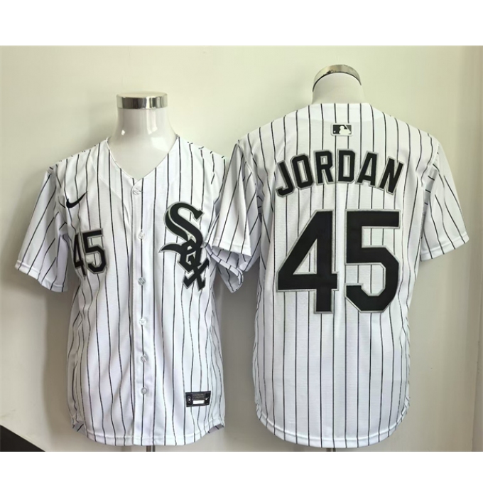 Men's Chicago White Sox #45 Michael Jordan White Limited Stitched Baseball Jersey