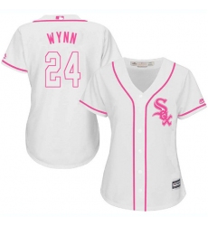 Women's Majestic Chicago White Sox #24 Early Wynn Replica White Fashion Cool Base MLB Jersey