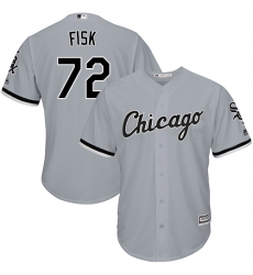 Men's Majestic Chicago White Sox #72 Carlton Fisk Grey Road Flex Base Authentic Collection MLB Jersey
