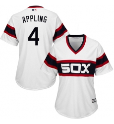 Women's Majestic Chicago White Sox #4 Luke Appling Authentic White 2013 Alternate Home Cool Base MLB Jersey