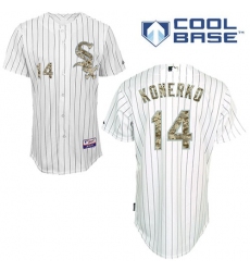 Men's Majestic Chicago White Sox #14 Paul Konerko Authentic White USMC Cool Base MLB Jersey