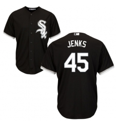 Men's Majestic Chicago White Sox #45 Bobby Jenks Replica Black Alternate Home Cool Base MLB Jersey