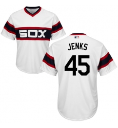 Youth Majestic Chicago White Sox #45 Bobby Jenks Authentic White 2013 Alternate Home Cool Base MLB Jersey