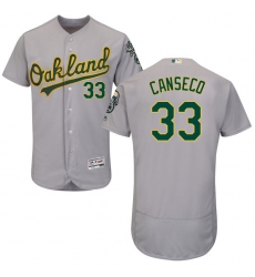 Men's Majestic Oakland Athletics #33 Jose Canseco Grey Road Flex Base Authentic Collection MLB Jersey