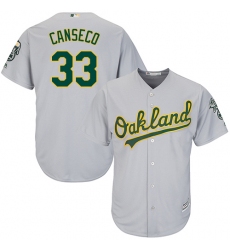 Youth Majestic Oakland Athletics #33 Jose Canseco Replica Grey Road Cool Base MLB Jersey