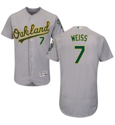 Men's Majestic Oakland Athletics #7 Walt Weiss Grey Road Flex Base Authentic Collection MLB Jersey