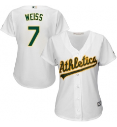 Women's Majestic Oakland Athletics #7 Walt Weiss Authentic White Home Cool Base MLB Jersey