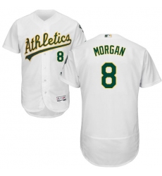 Men's Majestic Oakland Athletics #8 Joe Morgan White Home Flex Base Authentic Collection MLB Jersey