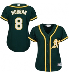 Women's Majestic Oakland Athletics #8 Joe Morgan Authentic Green Alternate 1 Cool Base MLB Jersey