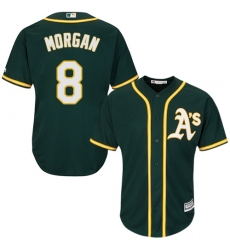 Youth Majestic Oakland Athletics #8 Joe Morgan Replica Green Alternate 1 Cool Base MLB Jersey