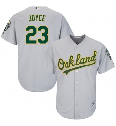 Men's Majestic Oakland Athletics #23 Matt Joyce Replica Grey Road Cool Base MLB Jersey