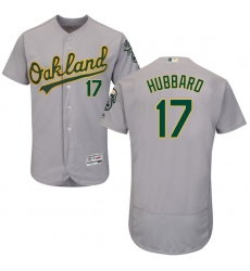 Men's Majestic Oakland Athletics #17 Glenn Hubbard Grey Road Flex Base Authentic Collection MLB Jersey