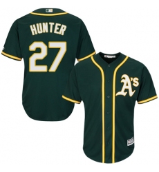 Men's Majestic Oakland Athletics #27 Catfish Hunter Replica Green Alternate 1 Cool Base MLB Jersey