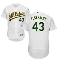 Men's Majestic Oakland Athletics #43 Dennis Eckersley White Home Flex Base Authentic Collection MLB Jersey