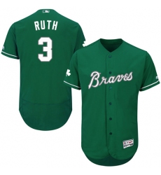 Men's Majestic Atlanta Braves #3 Babe Ruth Green Celtic Flexbase Authentic Collection MLB Jersey