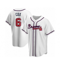 Men's Bobby Cox #6 Atlanta Braves White Replica Home Jersey