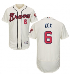 Men's Majestic Atlanta Braves #6 Bobby Cox Cream Alternate Flex Base Authentic Collection MLB Jersey