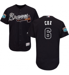 Men's Majestic Atlanta Braves #6 Bobby Cox Navy Blue Alternate Flex Base Authentic Collection MLB Jersey