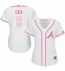 Women's Majestic Atlanta Braves #6 Bobby Cox Replica White Fashion Cool Base MLB Jersey
