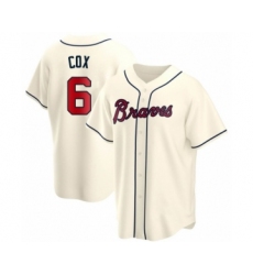 Youth Bobby Cox #6 Atlanta Braves Cream Replica Alternate Jersey