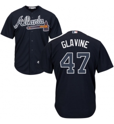 Youth Majestic Atlanta Braves #47 Tom Glavine Authentic Blue Alternate Road Cool Base MLB Jersey
