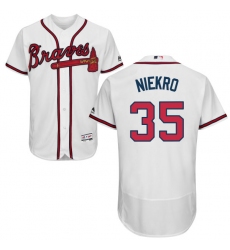 Men's Majestic Atlanta Braves #35 Phil Niekro White Home Flex Base Authentic Collection MLB Jersey