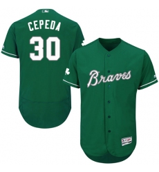 Men's Majestic Atlanta Braves #30 Orlando Cepeda Green Celtic Flexbase Authentic Collection MLB Jersey