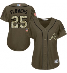 Women's Majestic Atlanta Braves #25 Tyler Flowers Authentic Green Salute to Service MLB Jersey